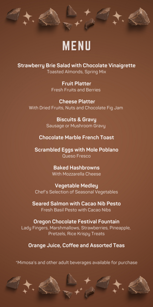 Oregon Chocolate Festival Brunch Menu 2026